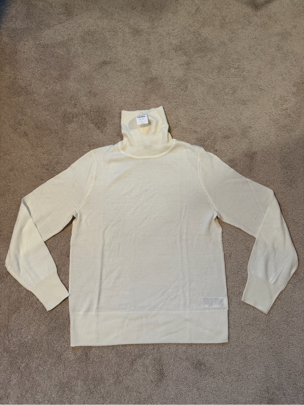 J. Crew Woman’s Cream Merino Wool Blend Turtleneck XL NWT